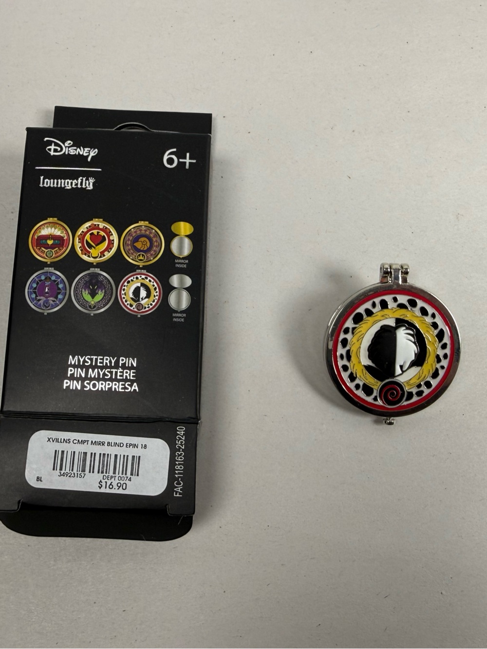 Loungefly Disney Villain Compact Mirror Blind Box Enamel Pin - Cruella DeVil